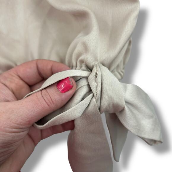 MSK Champage Gold Off The Shoulder ruched Blouse XL Formal Satin Gathered Top - Picture 8 of 10